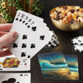 glinsterende divergente oceaangolven pokerkaarten (Insitu)