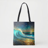 glinsterende divergente oceaangolven tote bag (Voorkant)