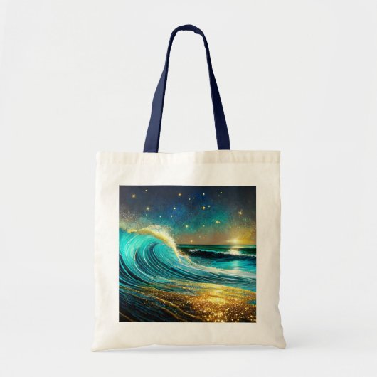 glinsterende divergente oceaangolven tote bag (Voorkant)