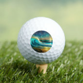 Glinsterende divergerende oceaangolven golfballen (Insitu Shirt)