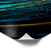 Glinsterende divergerende oceaangolven perfect poster (Hoek)