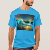 Glinsterende divergerende oceaangolven t-shirt (Voorkant)