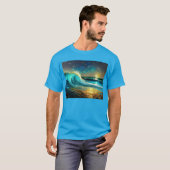Glinsterende divergerende oceaangolven t-shirt (Voorkant volledig)