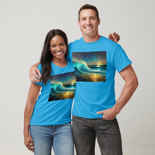 Glinsterende divergerende oceaangolven t-shirt (Unisex)