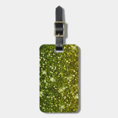 Glinsterende donkergroene gouden glitters bagagelabel (Voorkant verticaal)