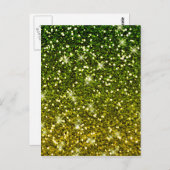 Glinsterende donkergroene gouden glitters briefkaart (Voorkant / Achterkant)