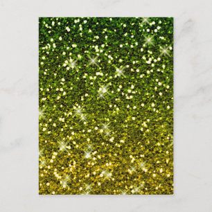 Glinsterende donkergroene gouden glitters briefkaart