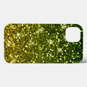 Glinsterende donkergroene gouden glitters Case-Mate iPhone case (Achterkant (horizontaal))
