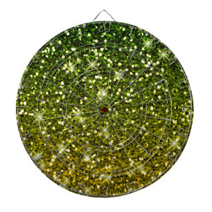 Glinsterende donkergroene gouden glitters dartbord