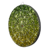 Glinsterende donkergroene gouden glitters dartbord (Voorkant Rechts)