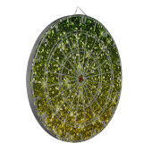Glinsterende donkergroene gouden glitters dartbord (Voorkant Links)