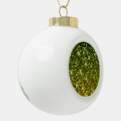 Glinsterende donkergroene gouden glitters keramische bal ornament (Links)