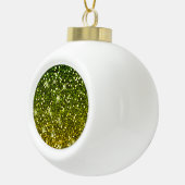 Glinsterende donkergroene gouden glitters keramische bal ornament (Rechts)