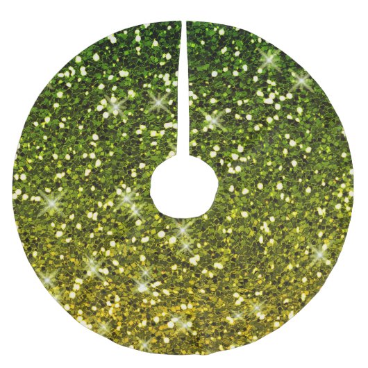 Glinsterende donkergroene gouden glitters kerstboom rok (Voorkant)