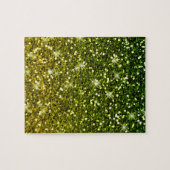 Glinsterende donkergroene gouden glitters legpuzzel (Horizontaal)