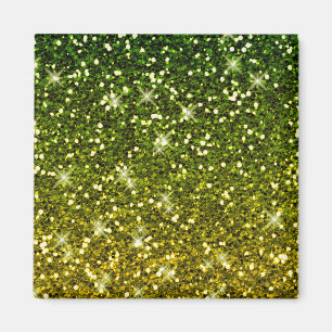 Glinsterende donkergroene gouden glitters magneet