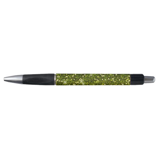 Glinsterende donkergroene gouden glitters pen (Voorkant)