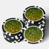 Glinsterende donkergroene gouden glitters pokerchips (Opstapeling)