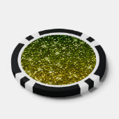 Glinsterende donkergroene gouden glitters pokerchips (Enkel)