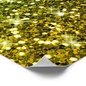 Glinsterende donkergroene gouden glitters poster (Hoek)