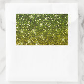 Glinsterende donkergroene gouden glitters rechthoekige sticker (Tas)