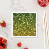 Glinsterende donkergroene gouden glitters servetten (Insitu)