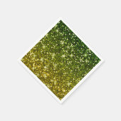 Glinsterende donkergroene gouden glitters servetten (Hoek)