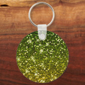 Glinsterende donkergroene gouden glitters sleutelhanger (Voorkant)