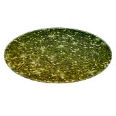 Glinsterende donkergroene gouden glitters snijplank (Hoek)