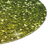 Glinsterende donkergroene gouden glitters snijplank (Hoek)