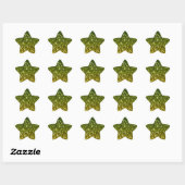 Glinsterende donkergroene gouden glitters ster sticker (Vel)