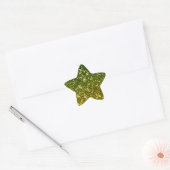 Glinsterende donkergroene gouden glitters ster sticker (Envelop)