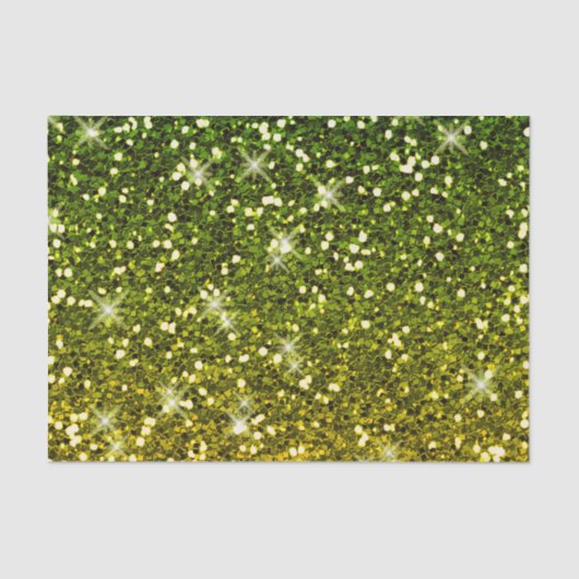 Glinsterende donkergroene gouden glitters tissuepapier (Voorkant)