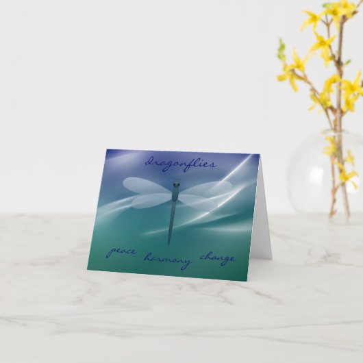 Glinsterende Dragonfly Symbolism Notitiekaarten (Gele Bloem)
