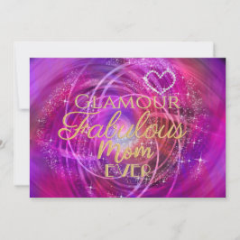 Glinsterende Fabulous Mom Magenta Kaart