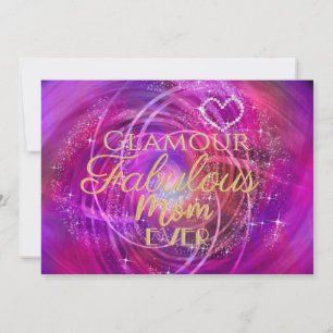 Glinsterende Fabulous Mom Magenta Kaart