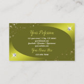 Glinsterende Gele Glitter Sterren Juwelen Glamoure Visitekaartje (Achterkant)