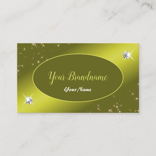 Glinsterende Gele Glitter Sterren Juwelen Glamoure Visitekaartje (Voorkant)