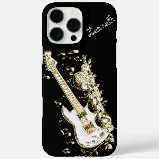 Glinsterende gitaar speelt Gouden Symfonie Case-Mate iPhone Case (Achterkant)