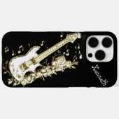Glinsterende gitaar speelt Gouden Symfonie Case-Mate iPhone Case (Achterkant (horizontaal))