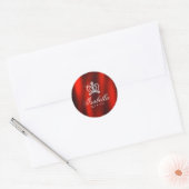 Glinsterende Glamour Crown Red Ronde Sticker (Envelop)