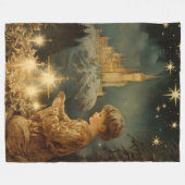 Glinsterende Glorie Kerstdeken Fleece Deken (Voorkant (Horizontaal))