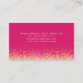 Glinsterende Gold Beauty Expert Damask Roze Kaart Visitekaartje (Achterkant)