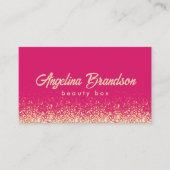 Glinsterende Gold Beauty Expert Damask Roze Kaart Visitekaartje (Voorkant)