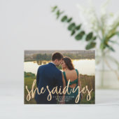 Glinsterende Gold Save the Date Briefkaart (Staand voorkant)