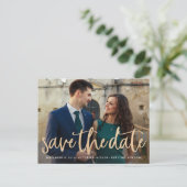 Glinsterende Gold Save the Date Briefkaart (Staand voorkant)