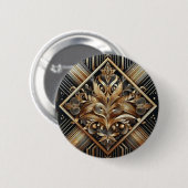Glinsterende Gold Stripes Buttonnen Ronde Button 5,7 Cm (Voorkant /achterkant)