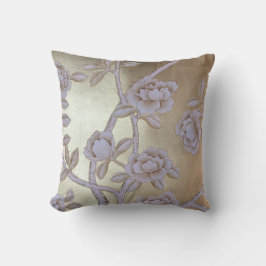 Glinsterende Golden Chinoiserie met Blooming Rozen Kussen