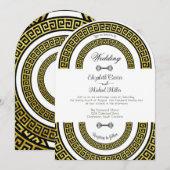 Glinsterende Golden Folie Effect Greek Meander Inf Kaart (Voorkant / Achterkant)