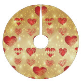 Glinsterende gouden achtergrond en harten kerstboom rok (Voorkant)